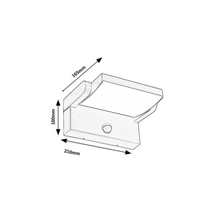 Brilagi - LED Buitenwandlamp met sensor ANKLE LED/18W/230V 4000K IP65 antraciet