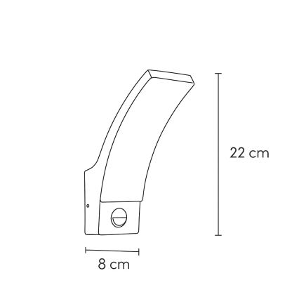 Brilagi - LED Buitenwandlamp met sensor ARCELO LED/9W/230V IP44