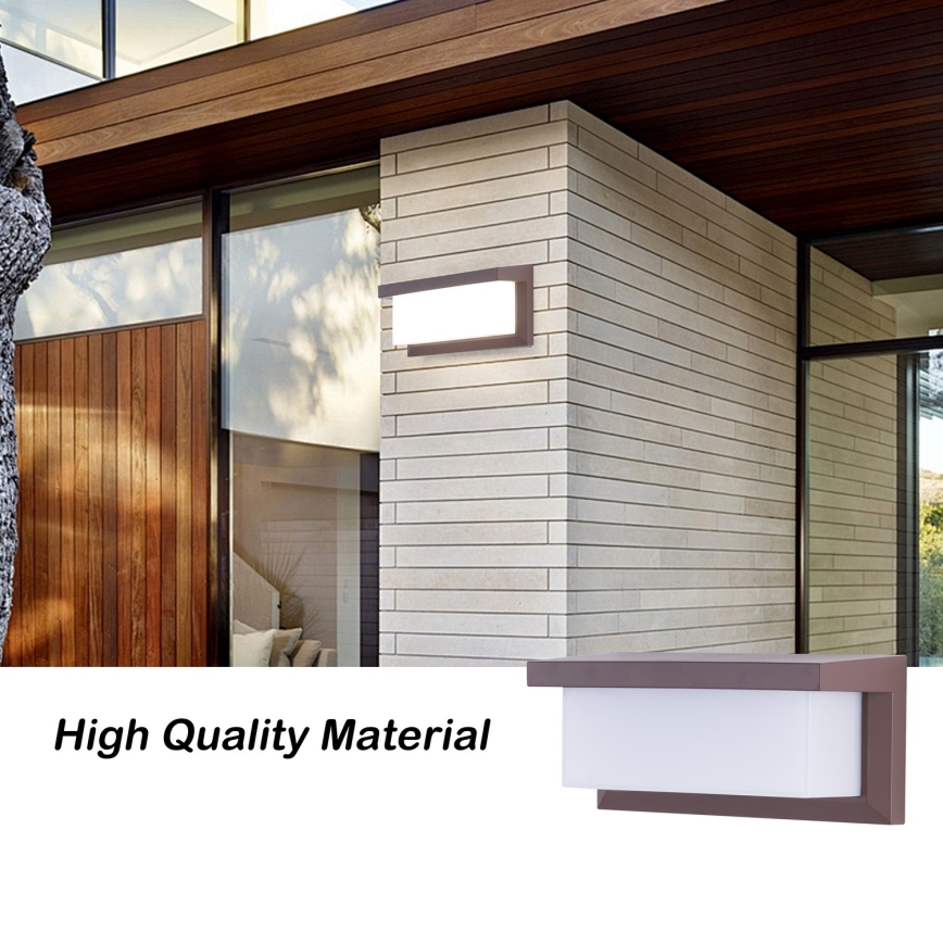 Brilagi - LED buitenwandlamp met sensor BRICKY LED/12W/230V bruin IP54