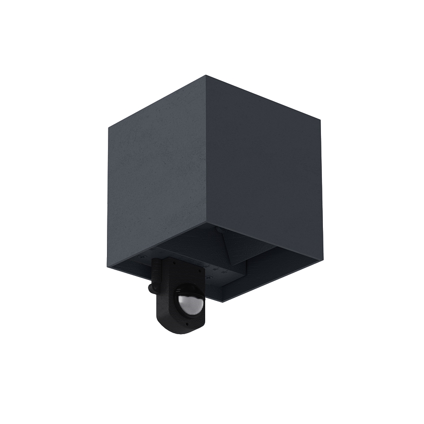 Brilagi - LED buitenwandlamp met sensor CUBE LED/6W/230V antraciet IP65