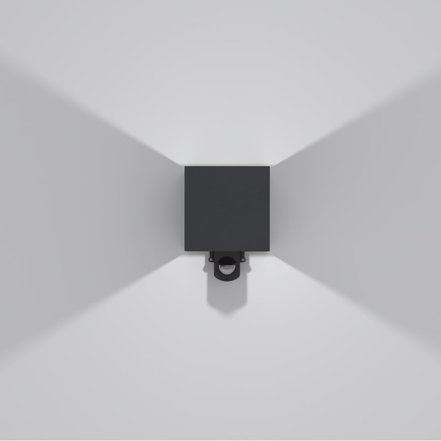 Brilagi - LED buitenwandlamp met sensor CUBE LED/6W/230V antraciet IP65