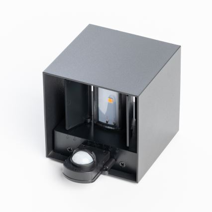BRILAGI - LED buitenwandlamp met sensor CUBE LED/6W/230V antraciet IP65