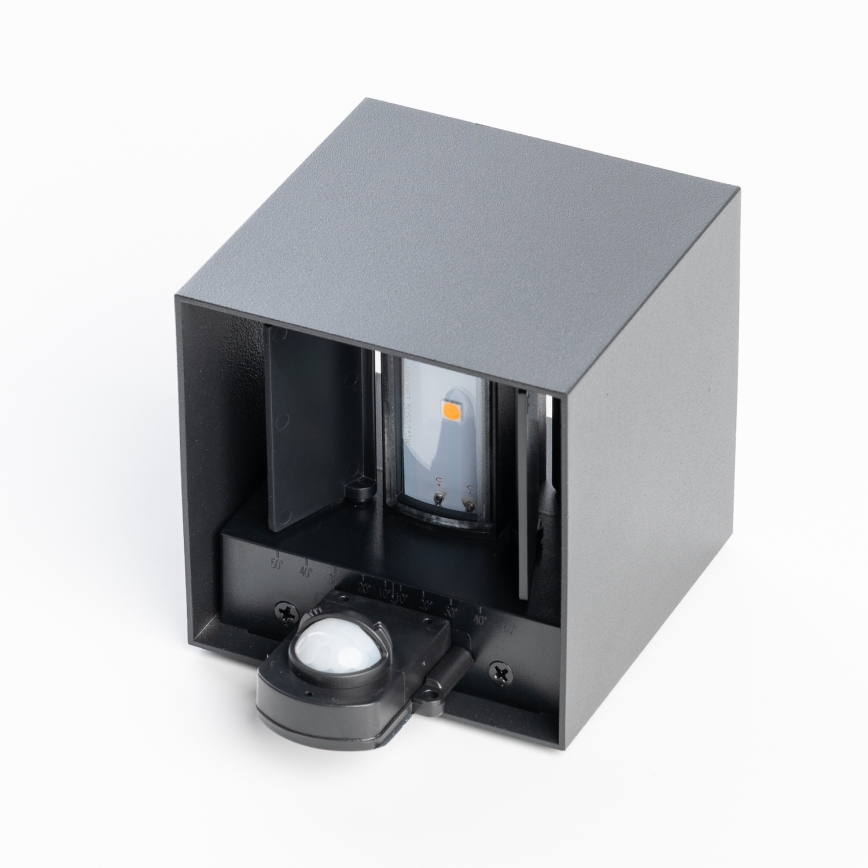 BRILAGI - LED buitenwandlamp met sensor CUBE LED/6W/230V antraciet IP65