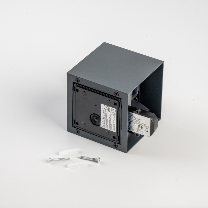 BRILAGI - LED buitenwandlamp met sensor CUBE LED/6W/230V antraciet IP65