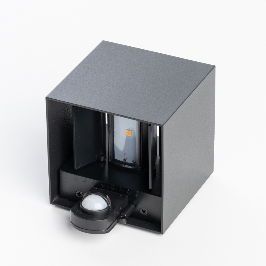 BRILAGI - LED buitenwandlamp met sensor CUBE LED/6W/230V zwart IP65
