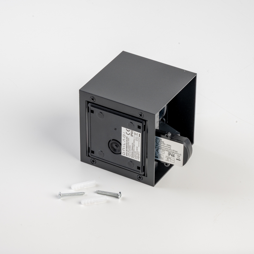 BRILAGI - LED buitenwandlamp met sensor CUBE LED/6W/230V zwart IP65