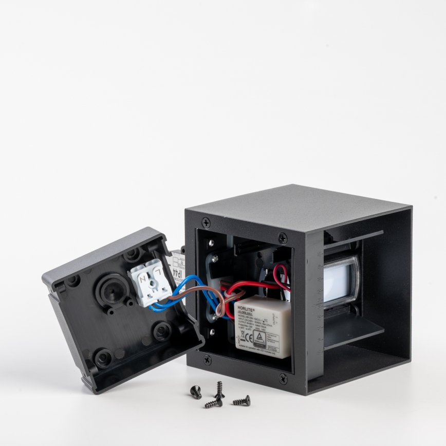 BRILAGI - LED buitenwandlamp met sensor CUBE LED/6W/230V zwart IP65