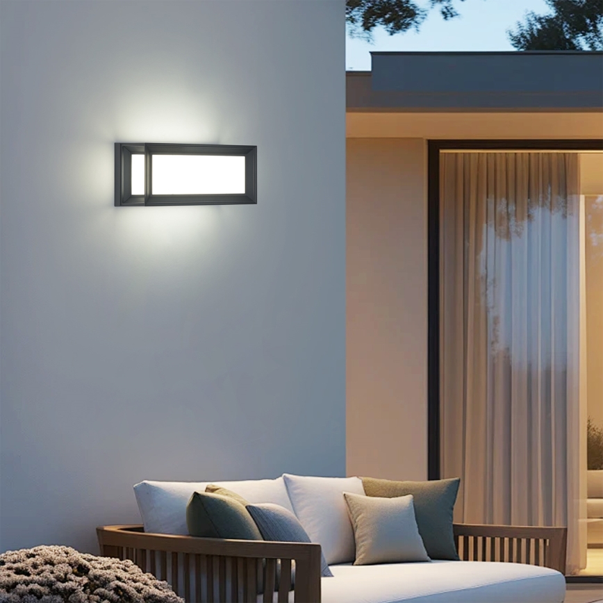 Brilagi - LED buitenwandlamp met sensor PARKER LED/12W/230V antraciet IP44