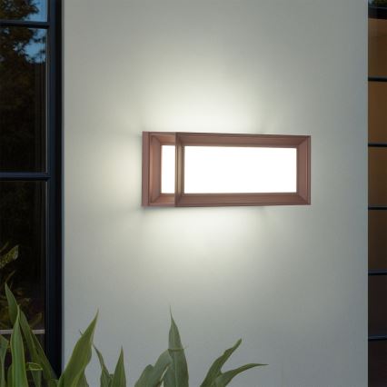 Brilagi - LED buitenwandlamp met sensor PARKER LED/12W/230V bruin IP44