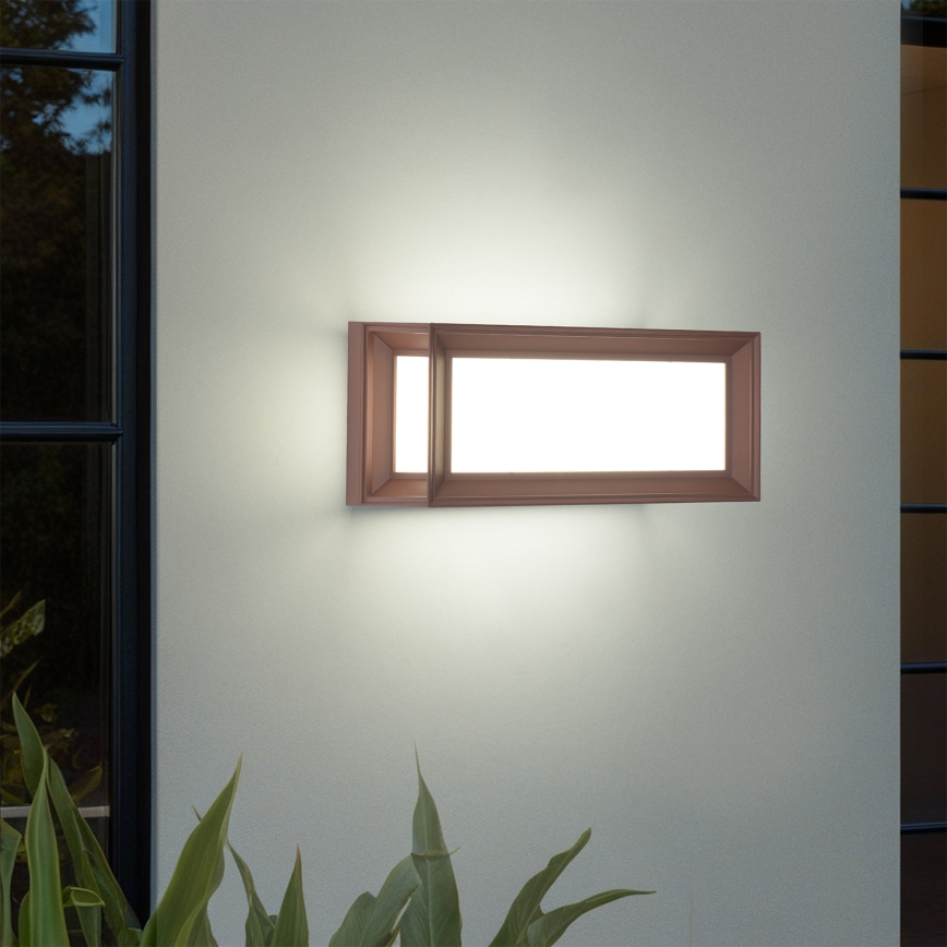 Brilagi - LED buitenwandlamp met sensor PARKER LED/12W/230V bruin IP44