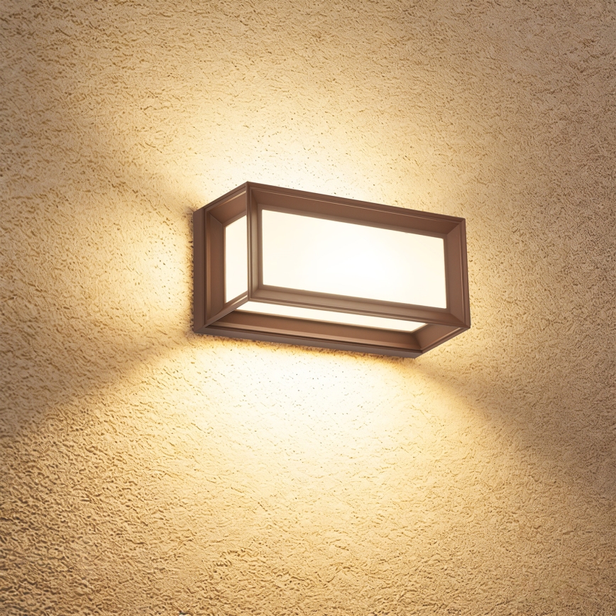 Brilagi - LED buitenwandlamp met sensor PARKER LED/12W/230V bruin IP44