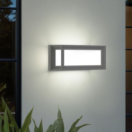 Brilagi - LED buitenwandlamp met sensor PARKER LED/12W/230V grijs IP44