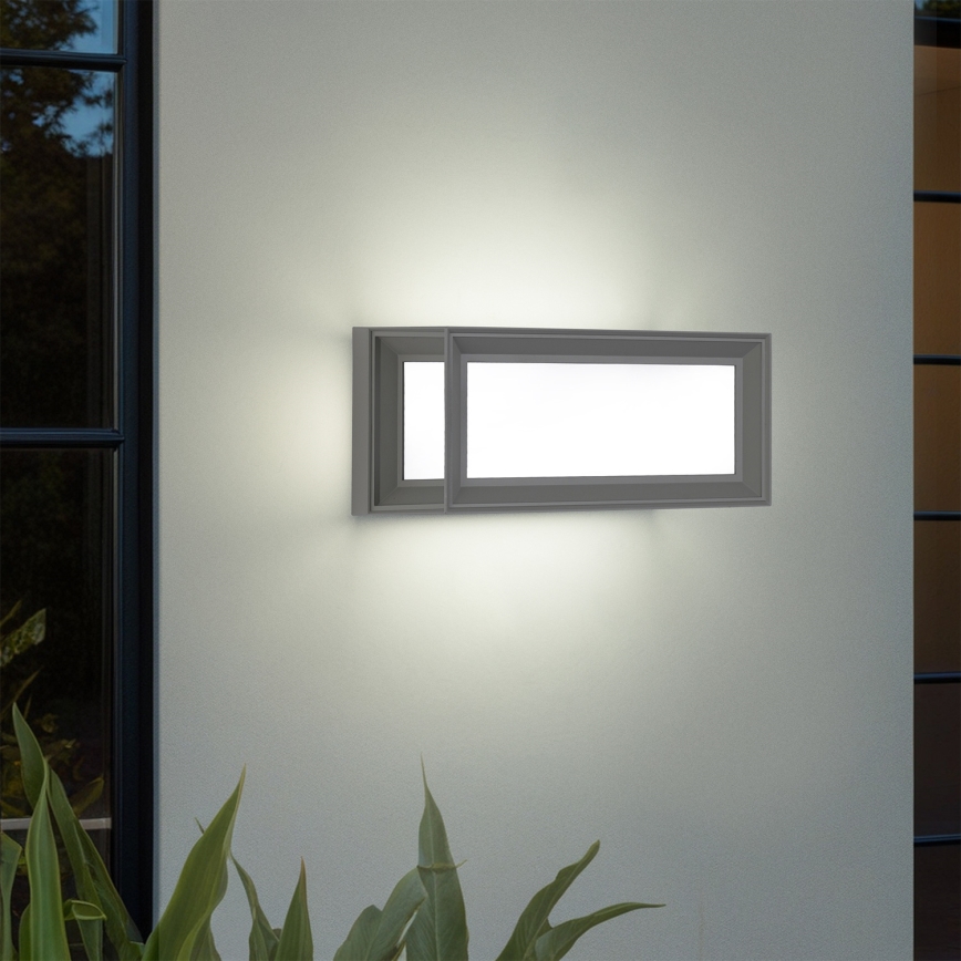 Brilagi - LED buitenwandlamp met sensor PARKER LED/12W/230V grijs IP44