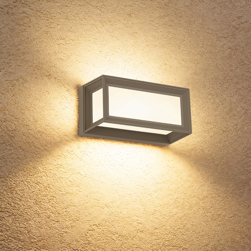 Brilagi - LED buitenwandlamp met sensor PARKER LED/12W/230V grijs IP44