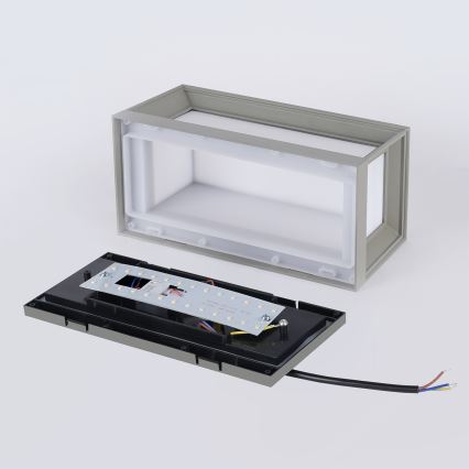 Brilagi - LED buitenwandlamp met sensor PARKER LED/12W/230V grijs IP44