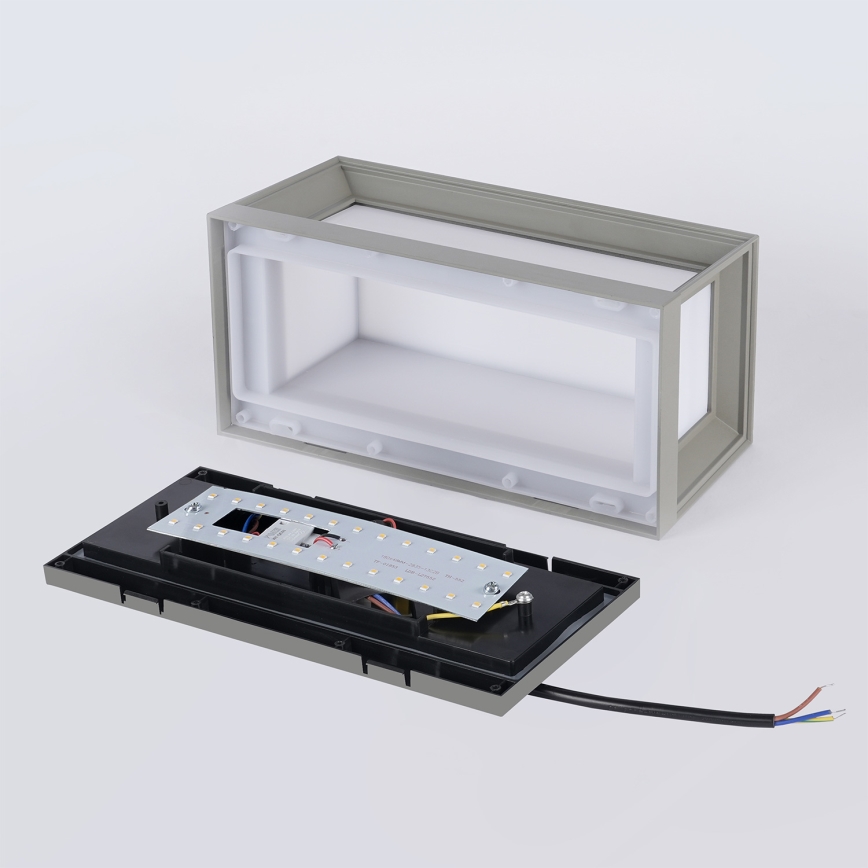 Brilagi - LED buitenwandlamp met sensor PARKER LED/12W/230V grijs IP44
