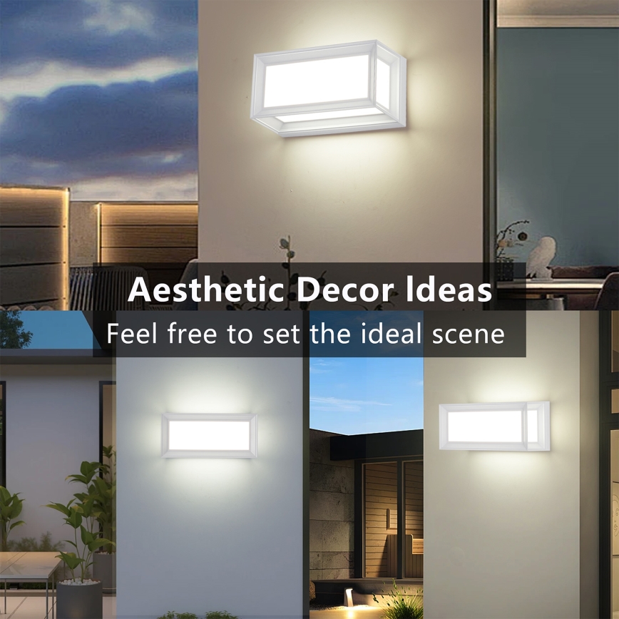 Brilagi - LED buitenwandlamp met sensor PARKER LED/12W/230V wit IP44