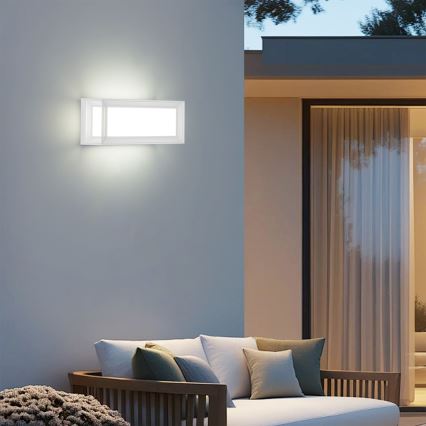 Brilagi - LED buitenwandlamp met sensor PARKER LED/12W/230V wit IP44