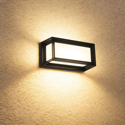 Brilagi - PARKER LED/12W/230V buitenwandlamp met sensor, zwart, IP44