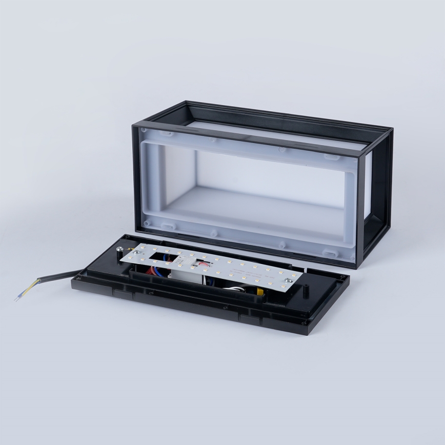 Brilagi - PARKER LED/12W/230V buitenwandlamp met sensor, zwart, IP44