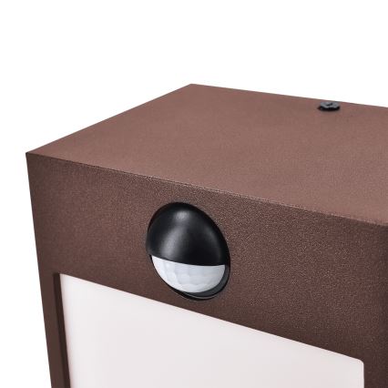 Brilagi - TERNI LED buitenwandlamp met sensor, 12W, 230V, bruin, IP44