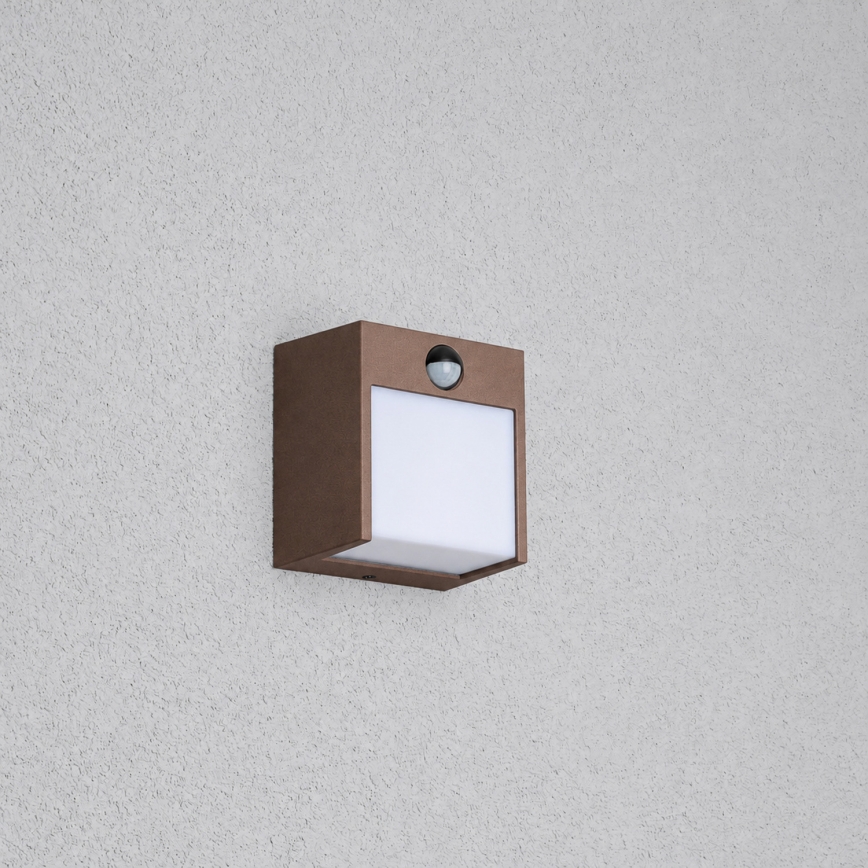 BRILAGI - TERNI LED buitenwandlamp met sensor, 12W, 230V, bruin, IP44