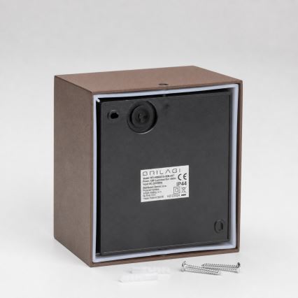 BRILAGI - TERNI LED buitenwandlamp met sensor, 12W, 230V, bruin, IP44