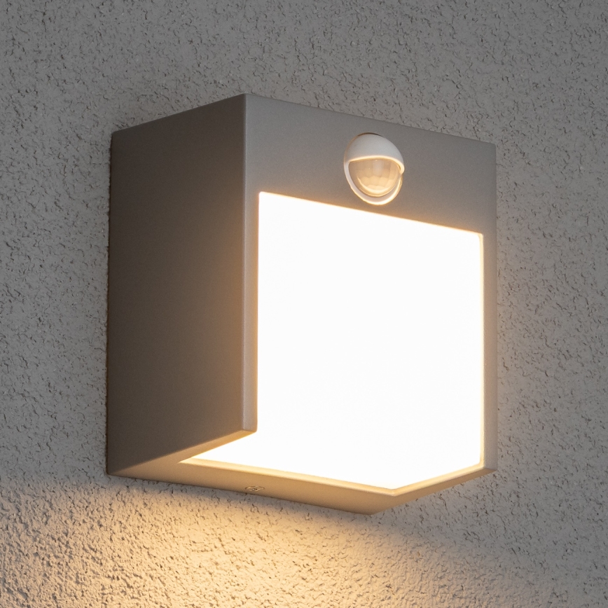 Brilagi - LED Buitenwandlamp met sensor TERNI LED/12W/230V grijs IP44