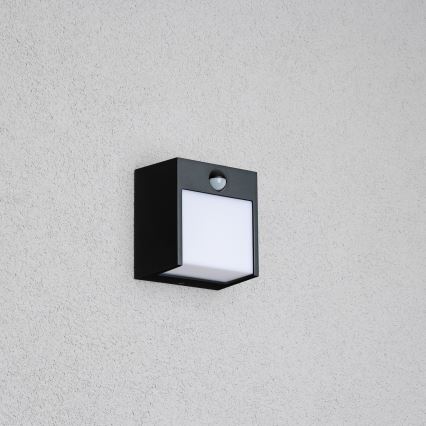 Brilagi - LED Buitenwandlamp met sensor TERNI LED/12W/230V zwart IP44