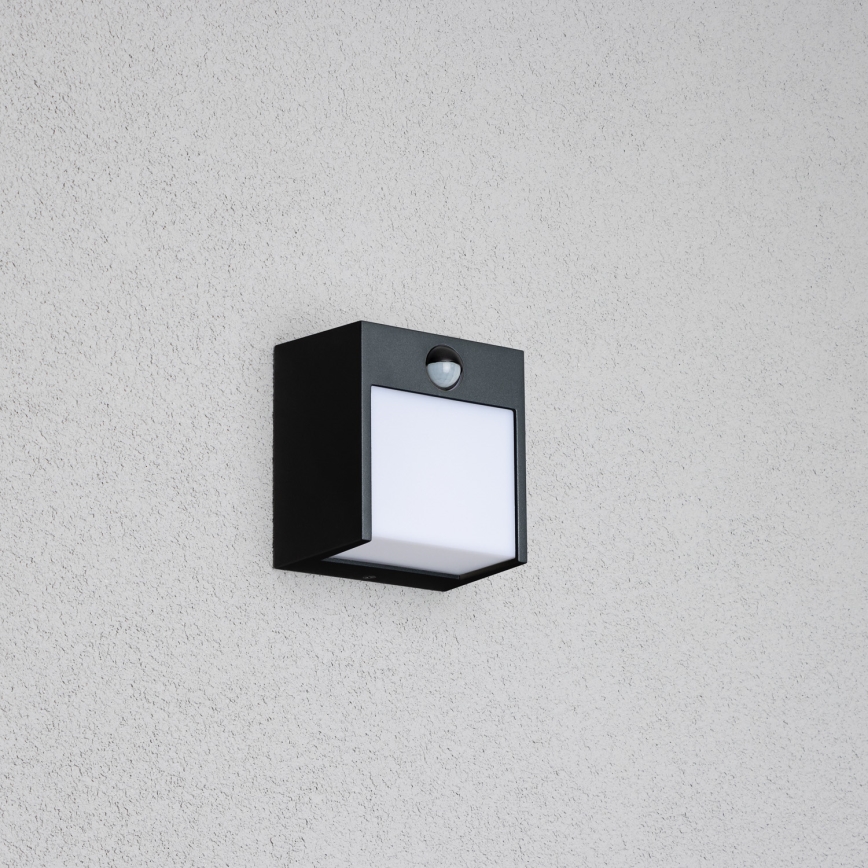 Brilagi - LED Buitenwandlamp met sensor TERNI LED/12W/230V zwart IP44