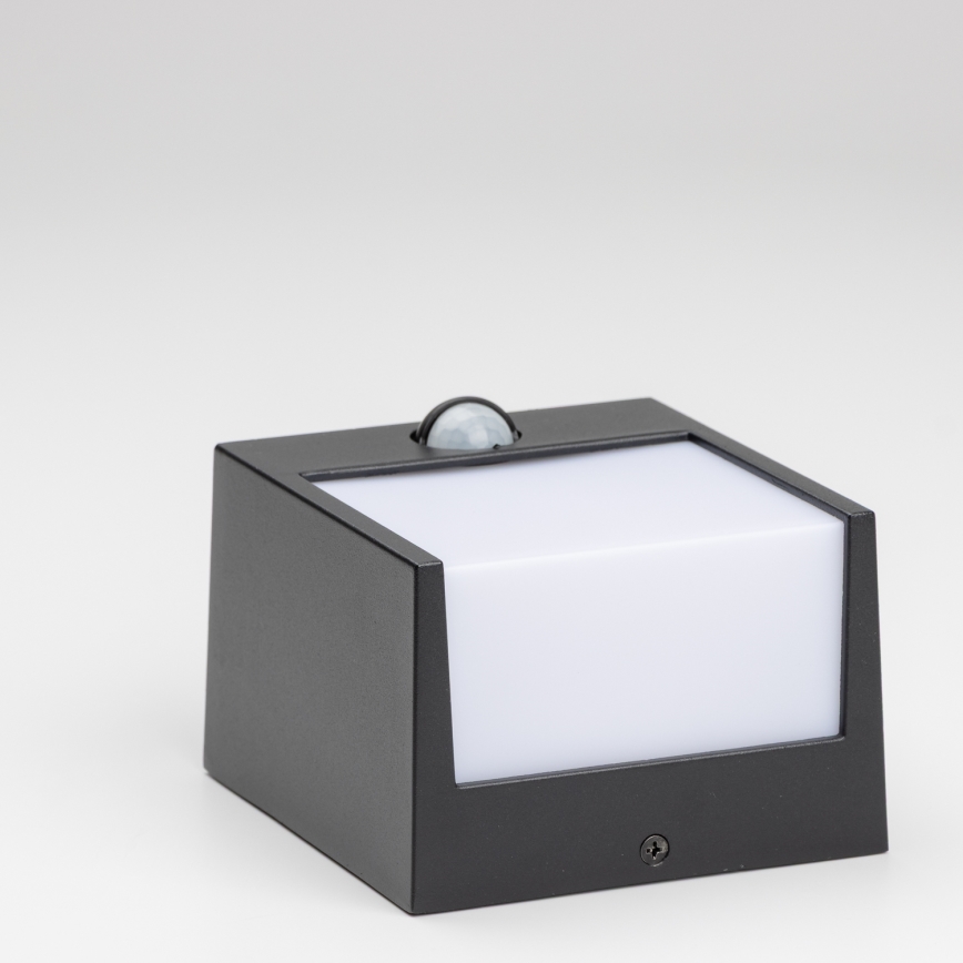Brilagi - LED Buitenwandlamp met sensor TERNI LED/12W/230V zwart IP44