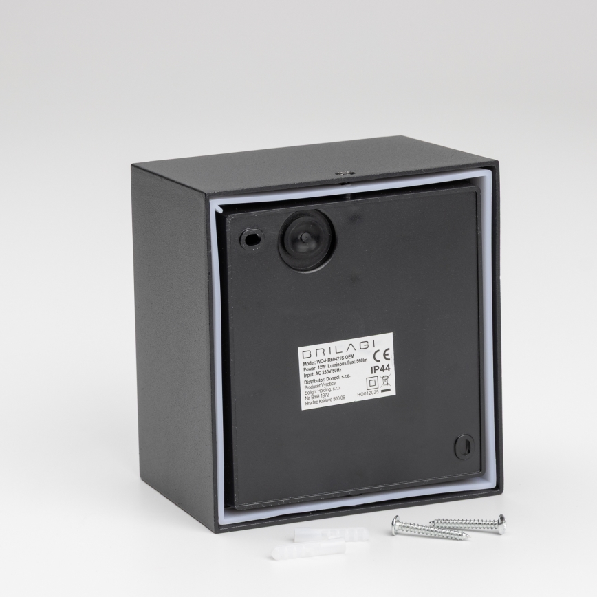 Brilagi - LED Buitenwandlamp met sensor TERNI LED/12W/230V zwart IP44