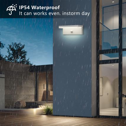 Brilagi - LED buitenwandlamp met geïntegreerde sensor TESSI LED/10W/230V wit IP54