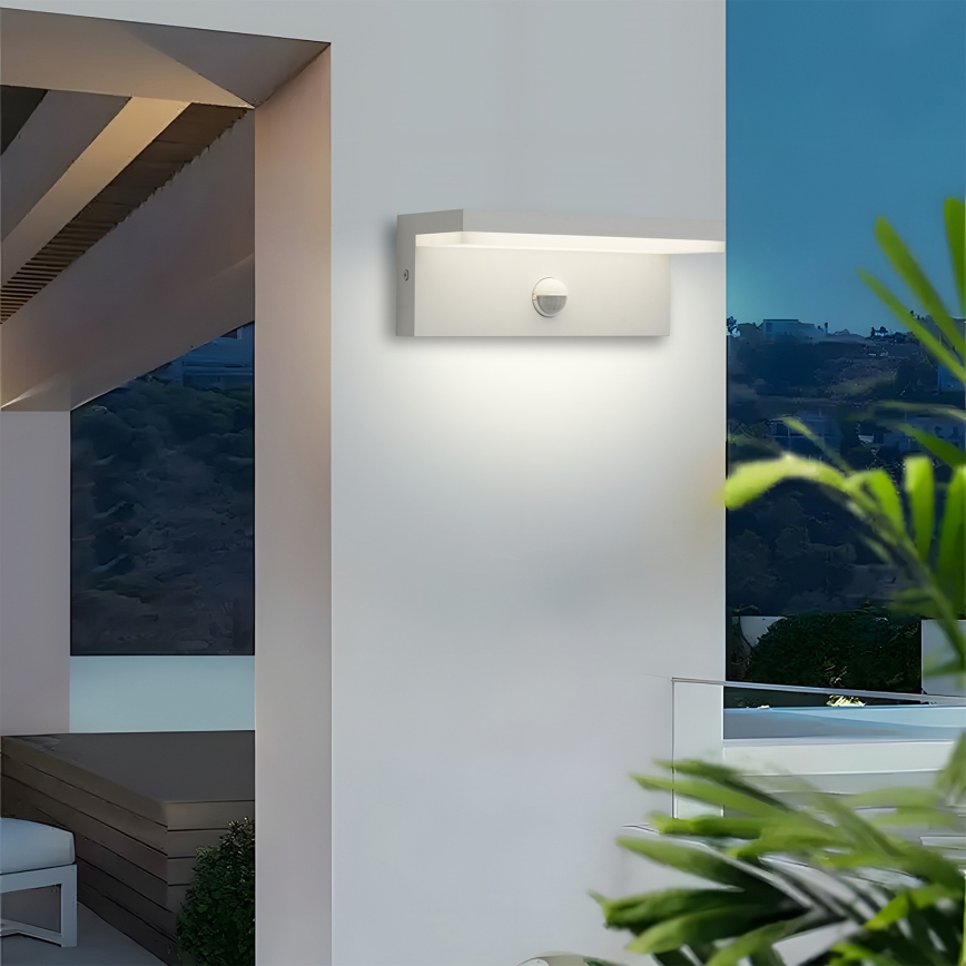 Brilagi - LED buitenwandlamp met geïntegreerde sensor TESSI LED/10W/230V wit IP54
