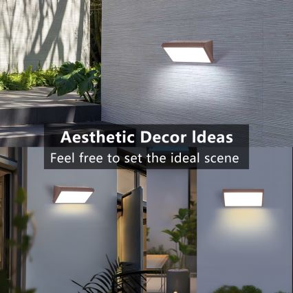 Brilagi - LED buitenmuurlamp met sensor TRIANGLE LED/20W/230V bruin IP65