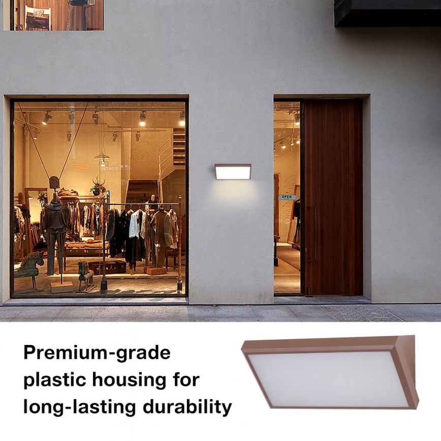 Brilagi - LED buitenmuurlamp met sensor TRIANGLE LED/20W/230V bruin IP65