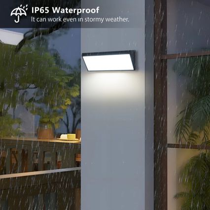 Brilagi - LED buitenmuurlamp met sensor TRIANGLE LED/42W/230V zwart IP65