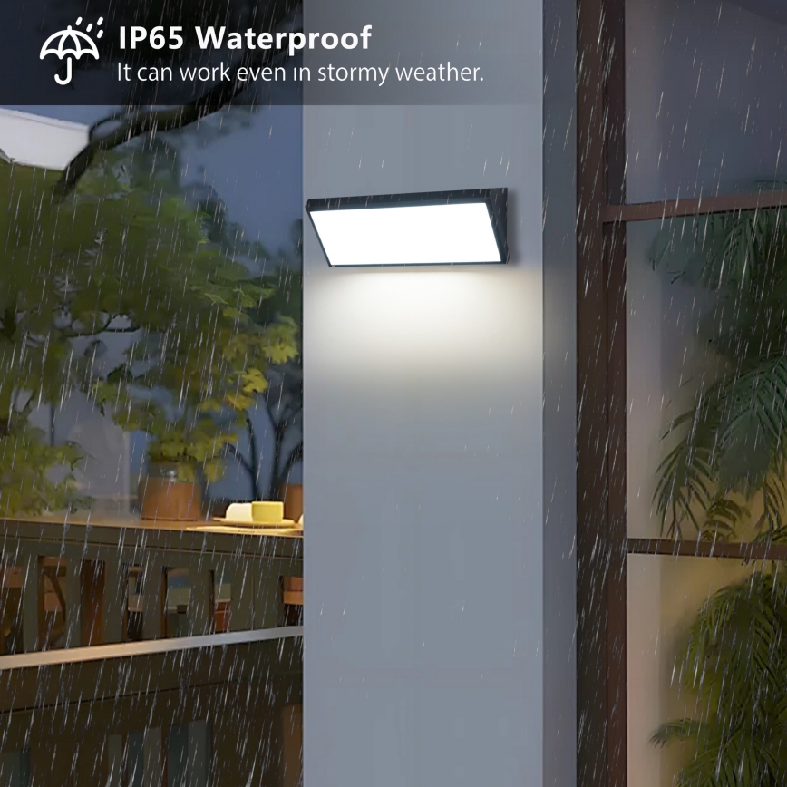 Brilagi - LED buitenmuurlamp met sensor TRIANGLE LED/42W/230V zwart IP65