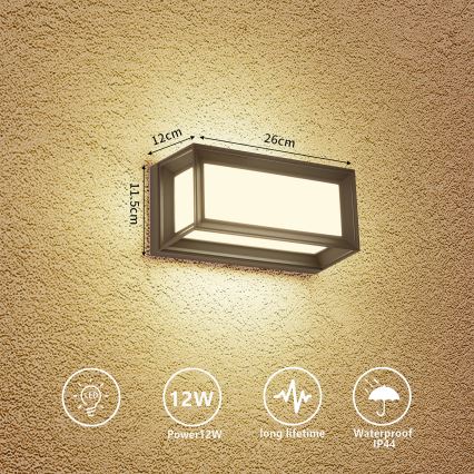 Brilagi - LED buitenmuurlamp PARKER LED/12W/230V 3000/4500/6000K antraciet IP44