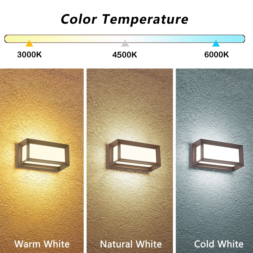 Brilagi - LED buitenwandlamp PARKER LED/12W/230V 3000/4500/6000K bruin IP44
