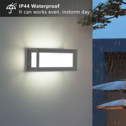 Brilagi - LED buitenwandlamp PARKER LED/12W/230V 3000/4500/6000K grijs IP44