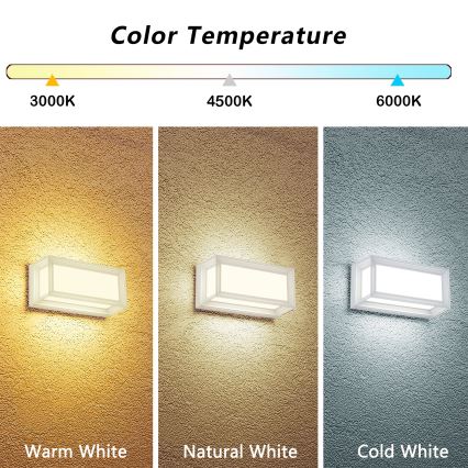 Brilagi - LED buitenwandlamp PARKER LED/12W/230V 3000/4500/6000K wit IP44