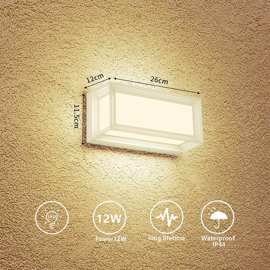 Brilagi - LED buitenwandlamp PARKER LED/12W/230V 3000/4500/6000K wit IP44