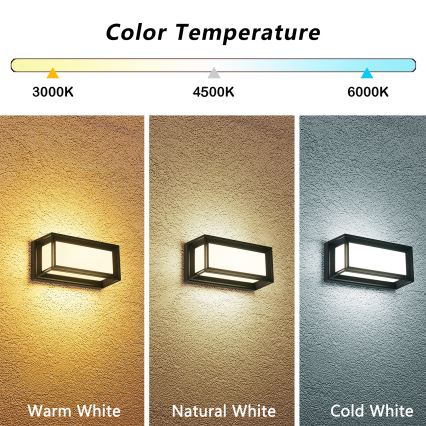 Brilagi - LED buitenmuurlamp PARKER LED/12W/230V 3000/4500/6000K zwart IP44