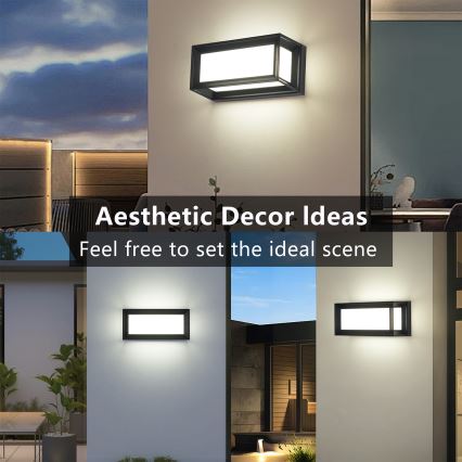 Brilagi - LED buitenmuurlamp PARKER LED/12W/230V 3000/4500/6000K zwart IP44