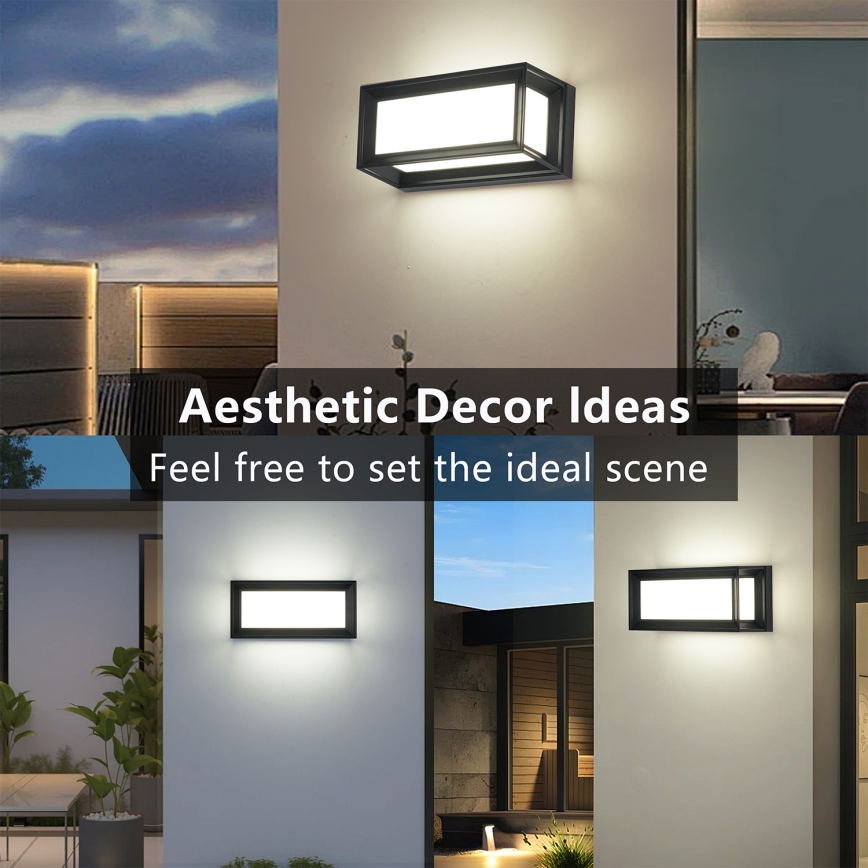 Brilagi - LED buitenmuurlamp PARKER LED/12W/230V 3000/4500/6000K zwart IP44