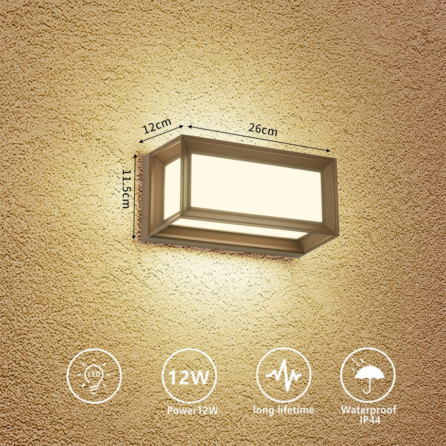 Brilagi - LED buitenwandlamp PARKER LED/12W/230V bruin IP44