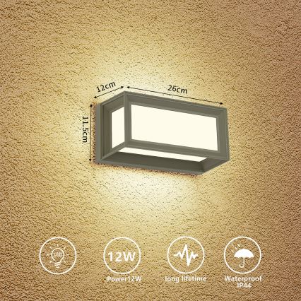 Brilagi - LED buitenwandlamp PARKER LED/12W/230V grijs IP44