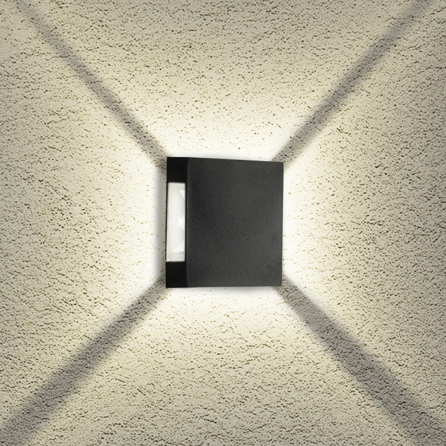 Brilagi - LED buitenwandlamp QUADRAY LED/4W/230V zwart IP65