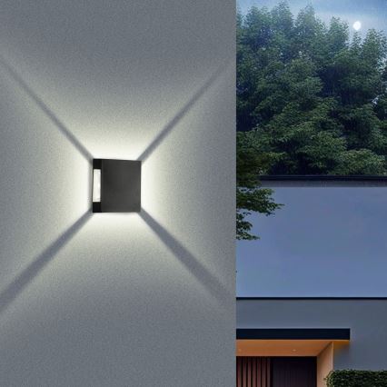 Brilagi - LED buitenwandlamp QUADRAY LED/4W/230V zwart IP65